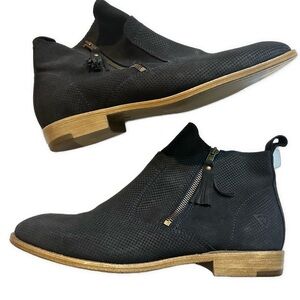 Tamaris Women’s Black Leather Suede Ankle High Booties Boots Size US 9.5 (EU 41)